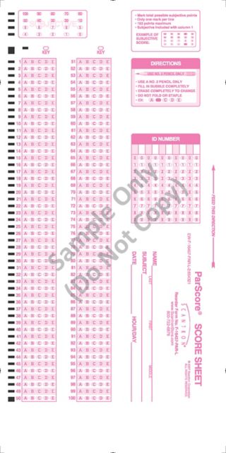 SCANTRON PARSCORE READ