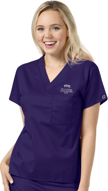 Texas Christian University Harris Nursing Unisex One Pocket Scrub Top