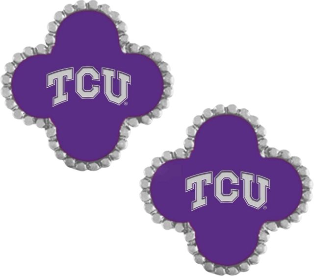 Texas Christian University Adele Quatrefoil Stud Earrings