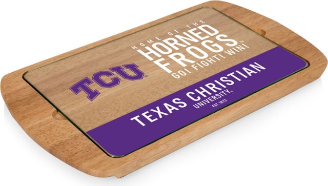 Texas Christian University Billboard Glass Top Serving Tray - ONLINE ONLY