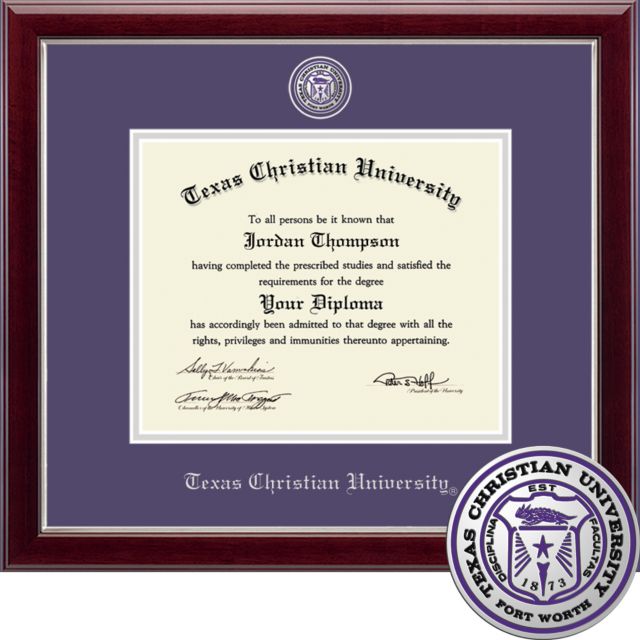 Texas Christian University Masterpiece Diploma Frame. Bachelors, Masters