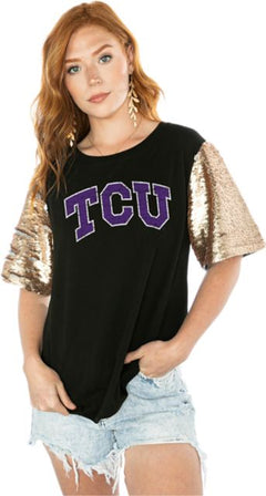 Texas Christian University Women's Sequin Short Sleeve Tee