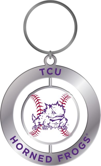Texas Christian University Horned Frogs Baseball Spinner Key Chain