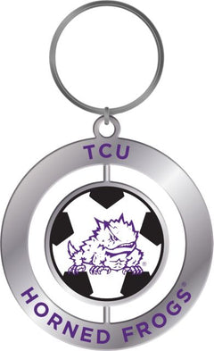 Texas Christian University Horned Frogs Soccer Spinner Key Chain