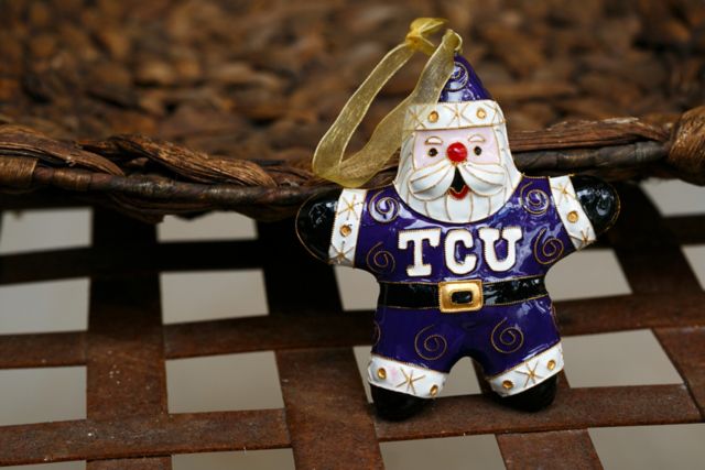 Texas Christian University Santa Star Ornament