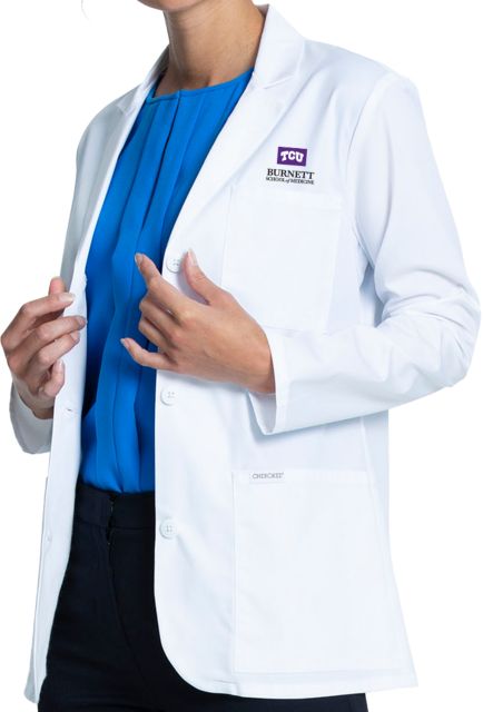 TCU Burnett School of Medicine Womens 30in Tall White Lab Coat - ONLINE ONLY