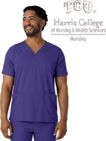 Harris College of Nursing and Health Men's V-Neck Scrub Top