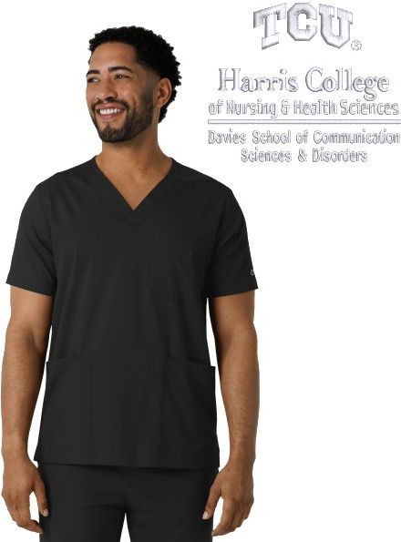 Davies School Men's V-Neck 2 Pocket Scrub Top