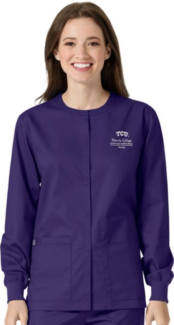 Texas Christian University Unisex Snap Front Scrub Jacket