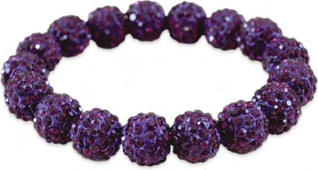 Texas Christian University Rhinestone Bead Bracelet