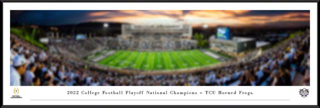 Texas Christian University Football 2022 National Champions Framed Panorama