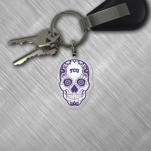 Texas Christian University Sugar Skull Key Tag