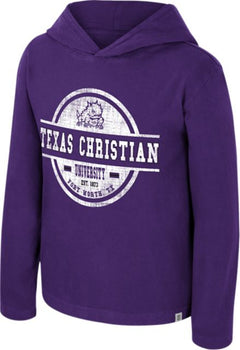 Texas Christian University Horned Frogs Youth Hooded Long Sleeve Shirt