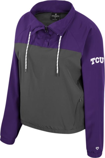 Texas Christian University Horned Frogs Stop By 1/4 Zip Hooded Windbreaker