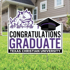 Texas Christian University Grad 22 x 19 Lawn Sign
