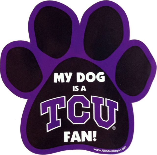 Texas Christian University Paw Magnet