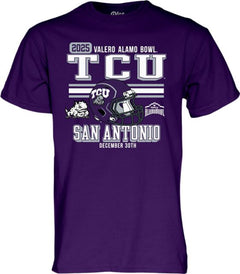 Texas Christian University Horned Frogs Football 2025 Alamo Bowl Bound Short Sleeve T-Shirt