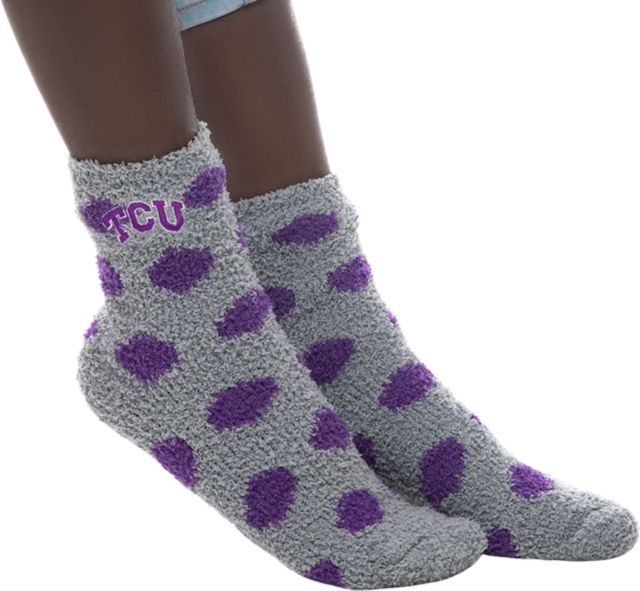 Texas Christian University Fuzzy Dot Socks