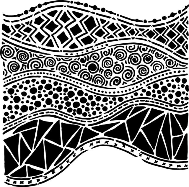 STENCIL CRAZY WAVES 6X6