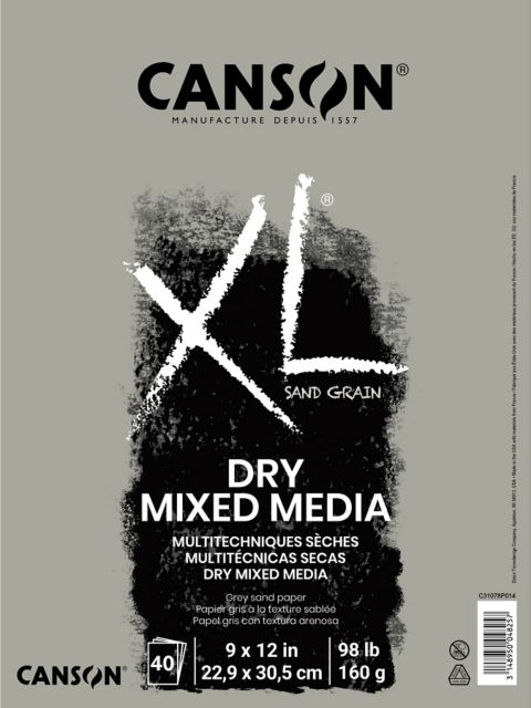 XL SAND GRAIN MIX MEDIA  PAD 9X12 GREY