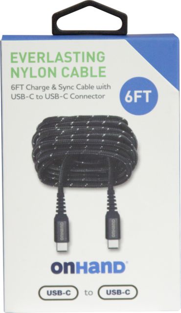 ON HAND C TO C CABLE 6FT, BLACK - ONLINE ONLY