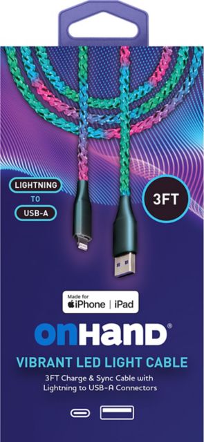 OnHand Vibrant LED Light Charge & Sync Cable,