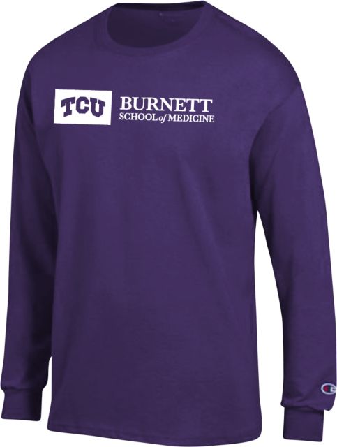 TCU Champion Long Sleeve T Shirt TCU Burnett School of Medicine Horizontal - ONLINE ONLY
