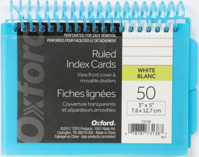 INDEX CARD 3X5 BOUND POLYCOVER