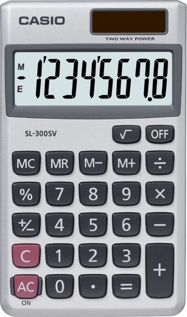 CALC SL300 CASIO SOLAR SILVER