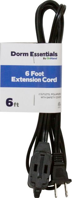 EXTENSION CORD 6FT BLK OH