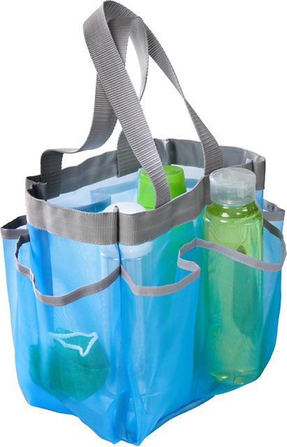7 POCKET BLUE SHOWER TOTE